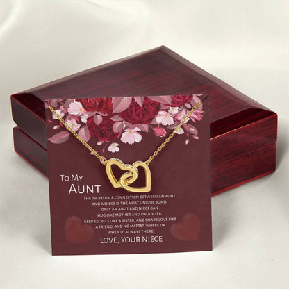 Gift For Aunt - To My Aunt From Niece - Mother'S Day Gift Interlocking Heart Necklace Interlocking Hearts Necklace