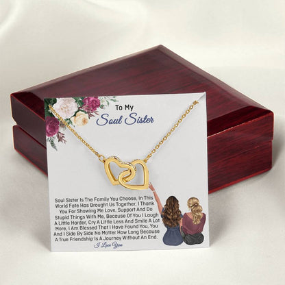 Soul Sister Gifts Sister - Necklace Interlocking Hearts Necklace