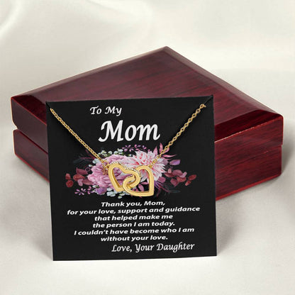 To My Mom Gift Necklace To Mom From Daughter Message Card Necklace Mother'S Day Gift Necklace Mom Birthday Gift Necklace Interlocking Hearts Necklace