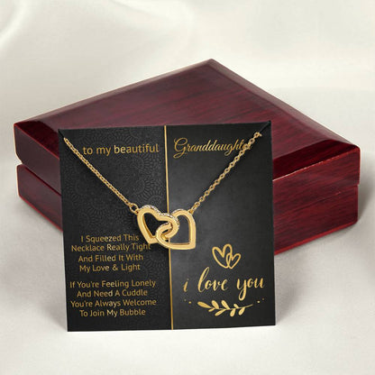 To My Beautiful Granddaughter - Join My Bubble - Interlocking Hearts Necklace