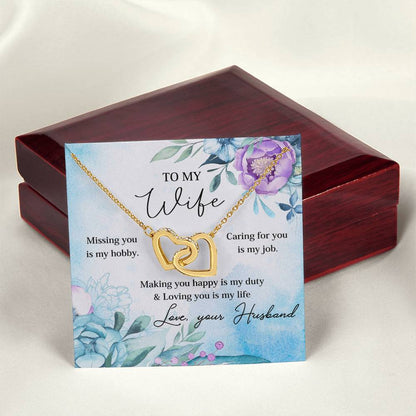 Making You Happy Is My Duty - Great Gift For Wife Interlocking Hearts Necklace