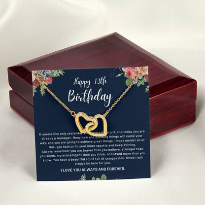 Happy 13Th Birthday Already Teenager Interlocked Hearts Necklace Interlocking Hearts Necklace