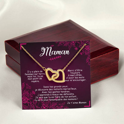 Maman Remarquable Cœurs Entrelacés Interlocking Hearts Necklace