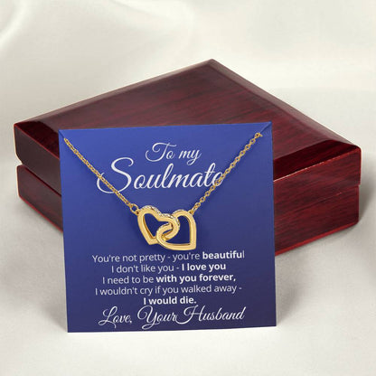 Soulmate Hearts Necklace Gift Interlocking Hearts Necklace