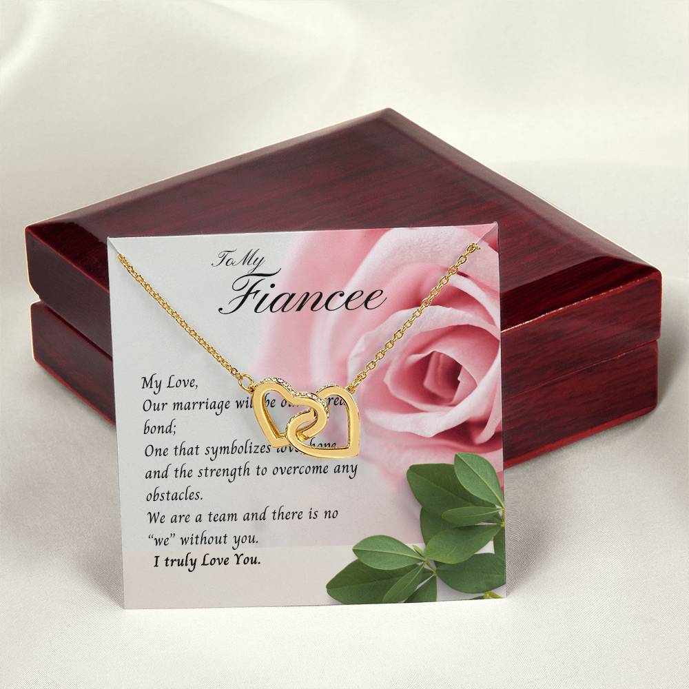 To My Fiancee Necklace Interlock Hearts Promise Gift Birthday Gift Wedding Gift Christmas Gift Interlocking Hearts Necklace