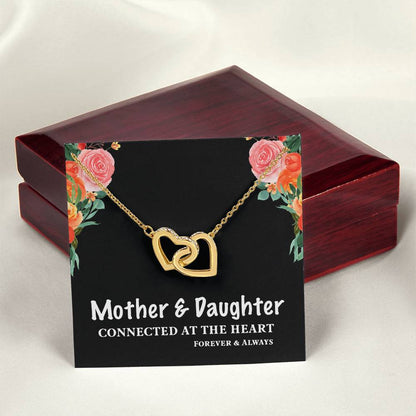 Mother & Daughter Connected At The Heart For Mother'S Day Interlocking Hearts Necklace