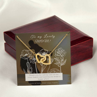 Double Interlocking Hearts Necklace For Mother'S Day