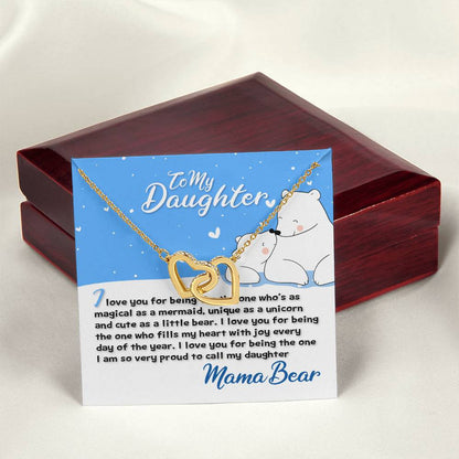 Mama Bear Interlocking Hearts Necklace