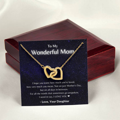 My Wonderful Mom - Necklace Interlocking Hearts Necklace