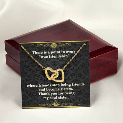 Interlocking Hearts Necklace - Eudora Collection - Soul Sisters Bond Necklace
