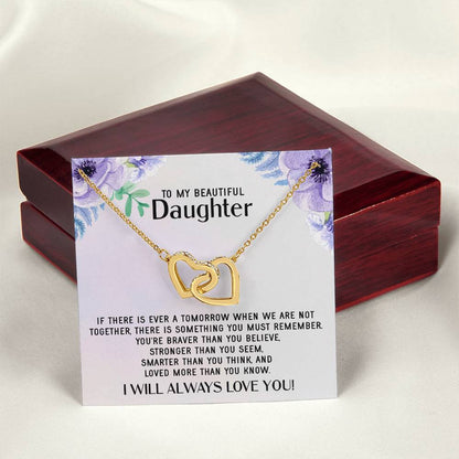 To My Daughter Necklace Gift From Mom Sentimental Jewelry Gift From Father Mother&#39S Day Gift For Daughter From Mother Interlocking Hearts Necklace