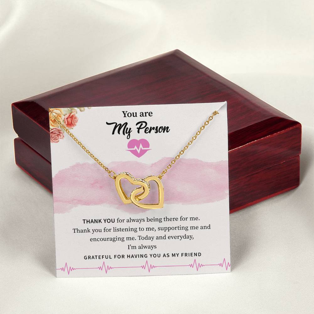 You Are My Person Interlocking Hearts Necklace