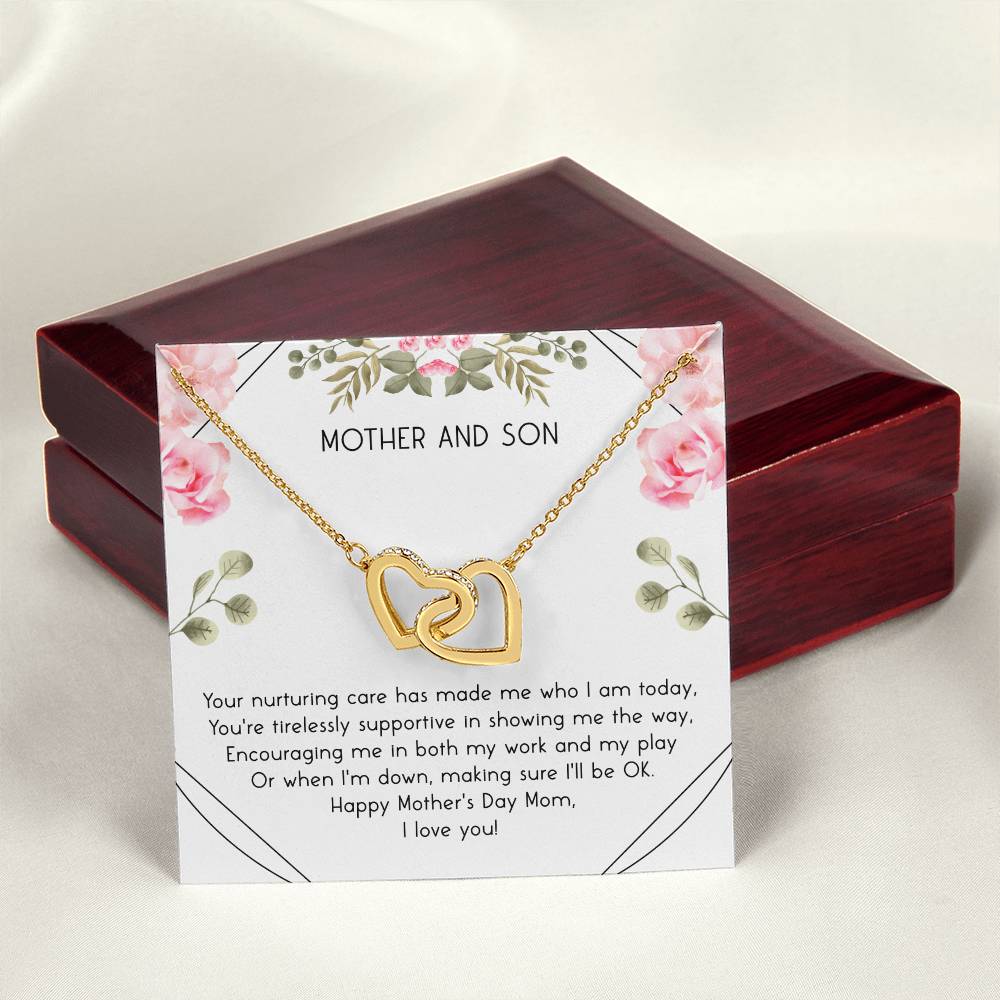 Mother And Son Interlocking Hearts Necklace