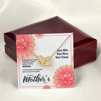 Most Amazing Woman Interlocking Hearts Necklace