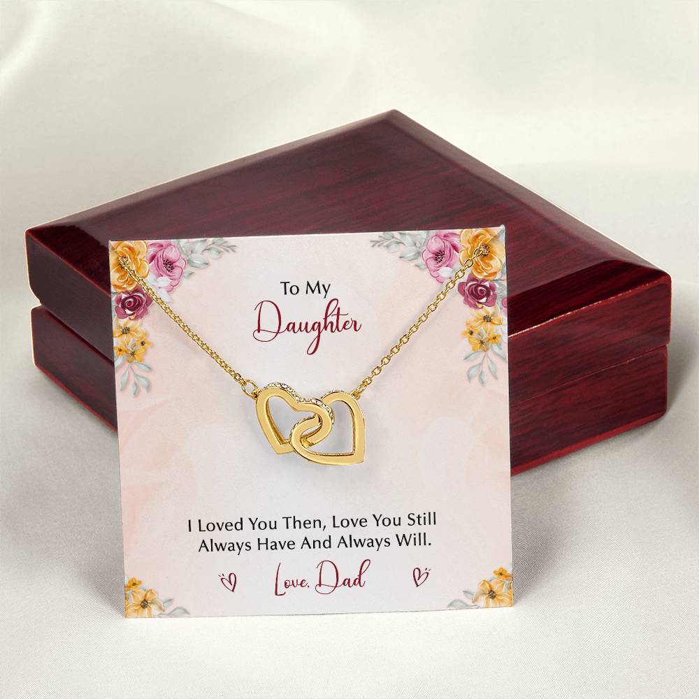 To My Daughter From Dad Interlocking Hearts Necklace