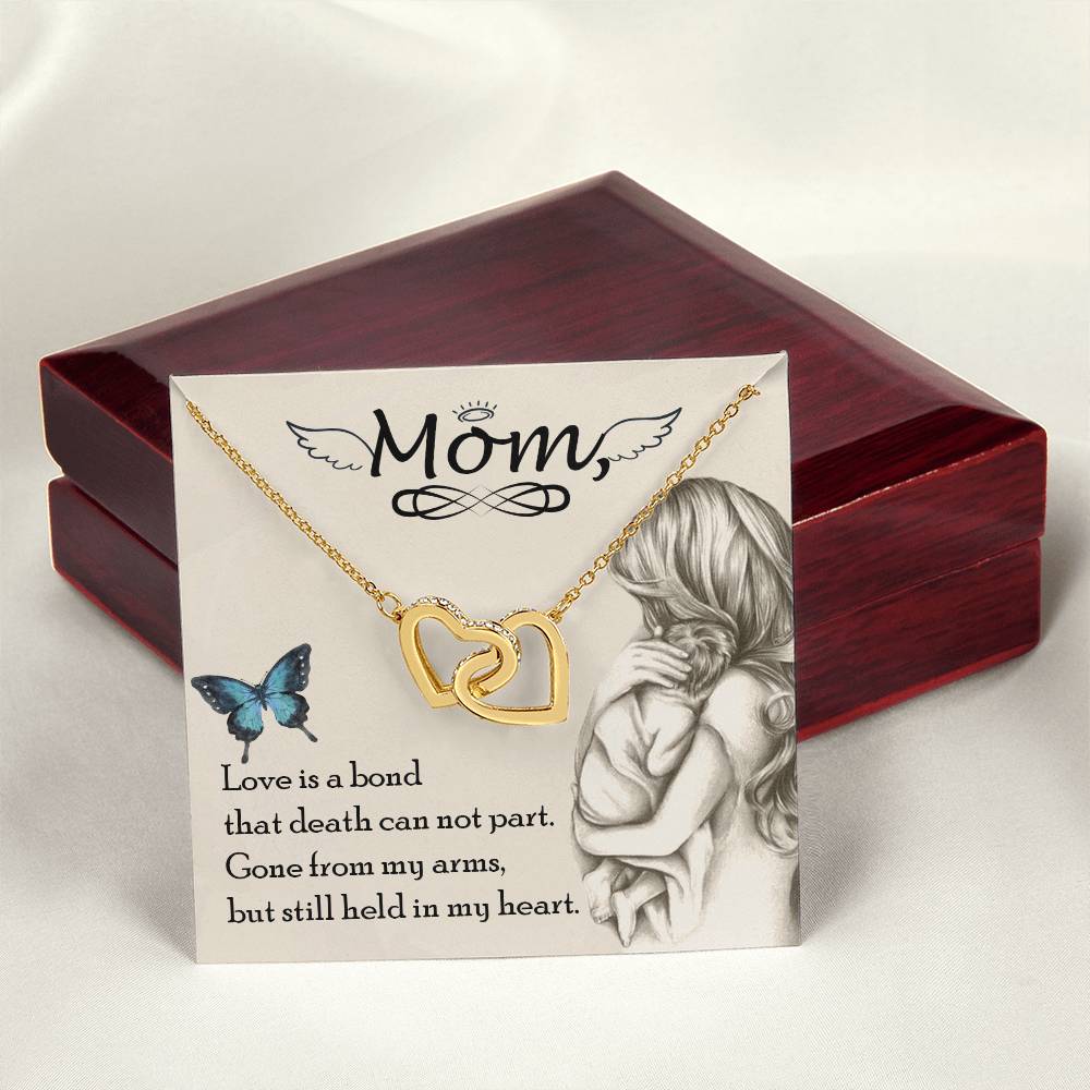 Mom Gone From My Arms - Interlocking Heart Necklace Interlocking Hearts Necklace