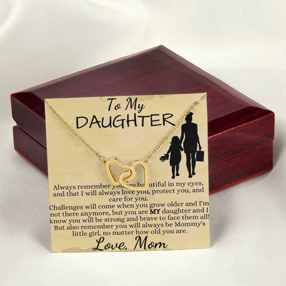 To My Beautiful Daughter - Interlocking Hearts Necklace