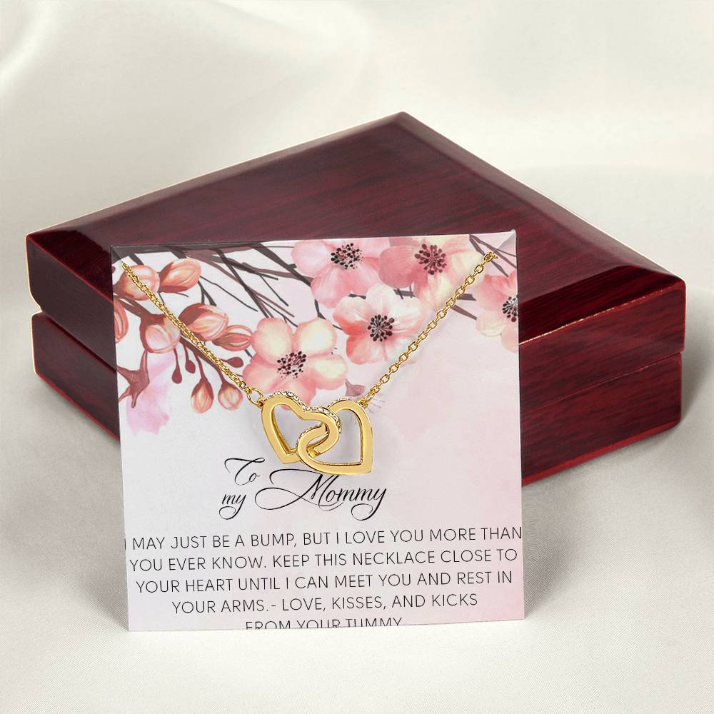 To My Mommy Necklace To My Mommy Message Card Jewelry To My Mom Interlocking Hearts Necklace Necklace For Mom Mommy Birthday Necklace