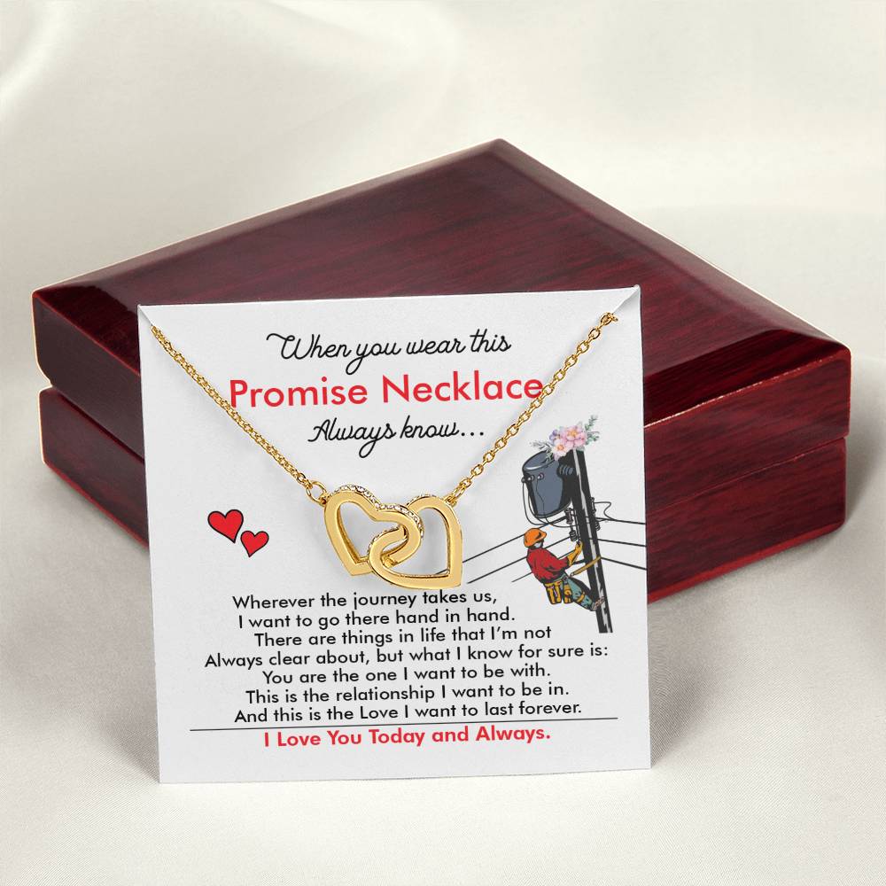 Lineman'S Girl - Interlocking Heart Necklace Interlocking Hearts Necklace