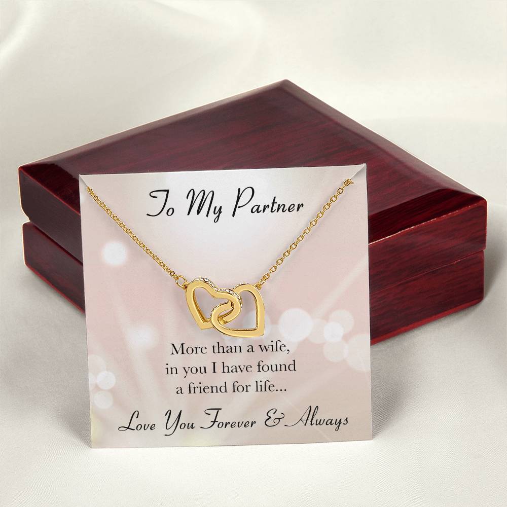To My Partner Forever Love Interlocking Hearts Necklace