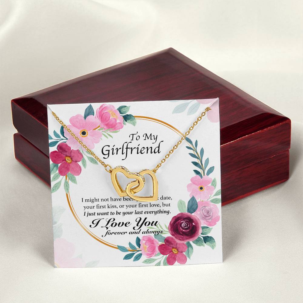 To My Girlfriend - My Last Everything - Hearts Necklace Interlocking Hearts Necklace