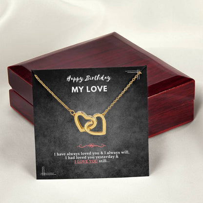 Birthday Necklace Interlocking Hearts Necklace