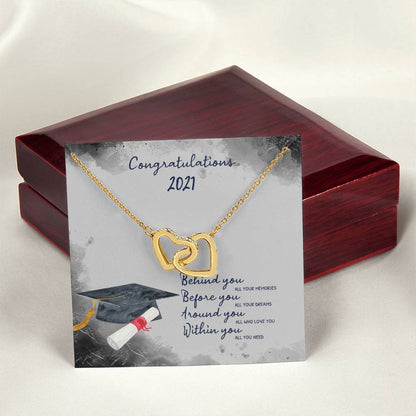 Graduation 2021 Necklace Interlocking Hearts Necklace