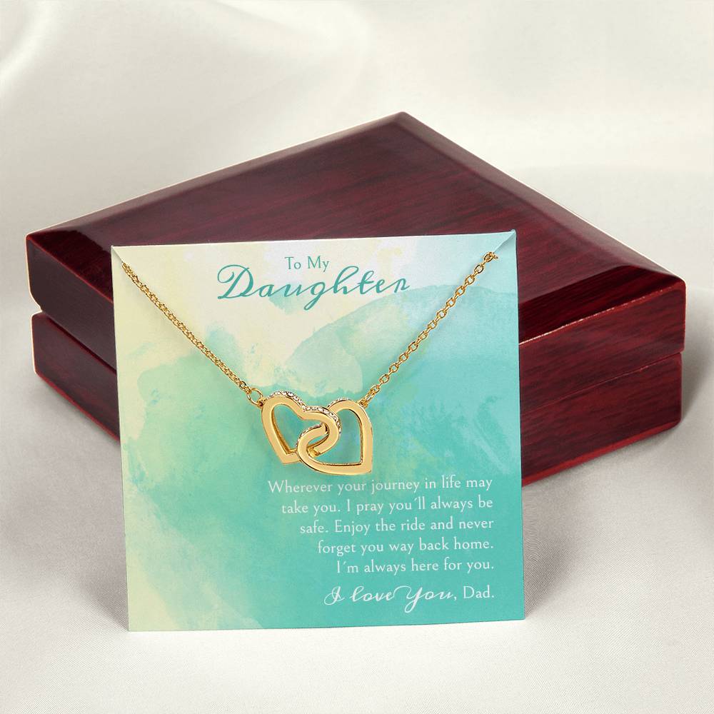 A Gift For A Daughter Interlocking Hearts Necklace - Wherever Your Journey In Life