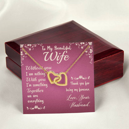 Interlocking Hearts Necklace - To My Beautiful Wife