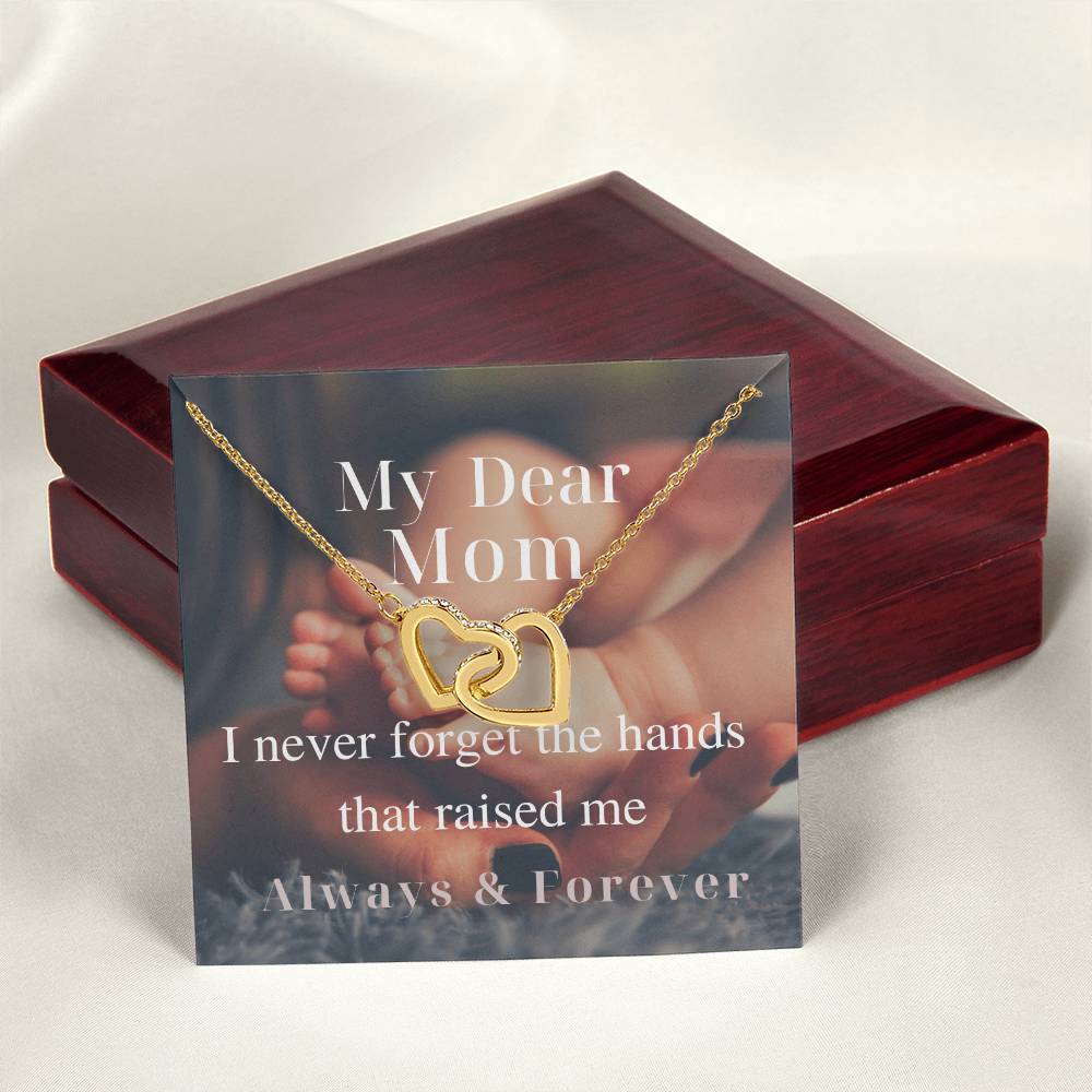 My Dear Mom - Interlocking Necklace Interlocking Hearts Necklace