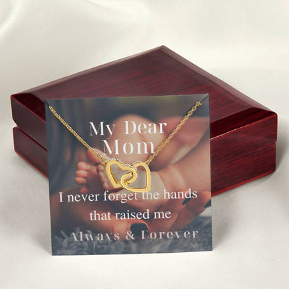 My Dear Mom - Interlocking Necklace Interlocking Hearts Necklace