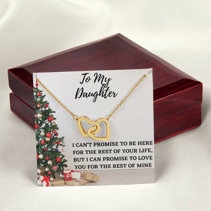 To My Daughter - Promise To Love You Interlocking Hearts Necklace