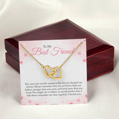 To My Best Friend Necklace Interlocking Hearts Necklace