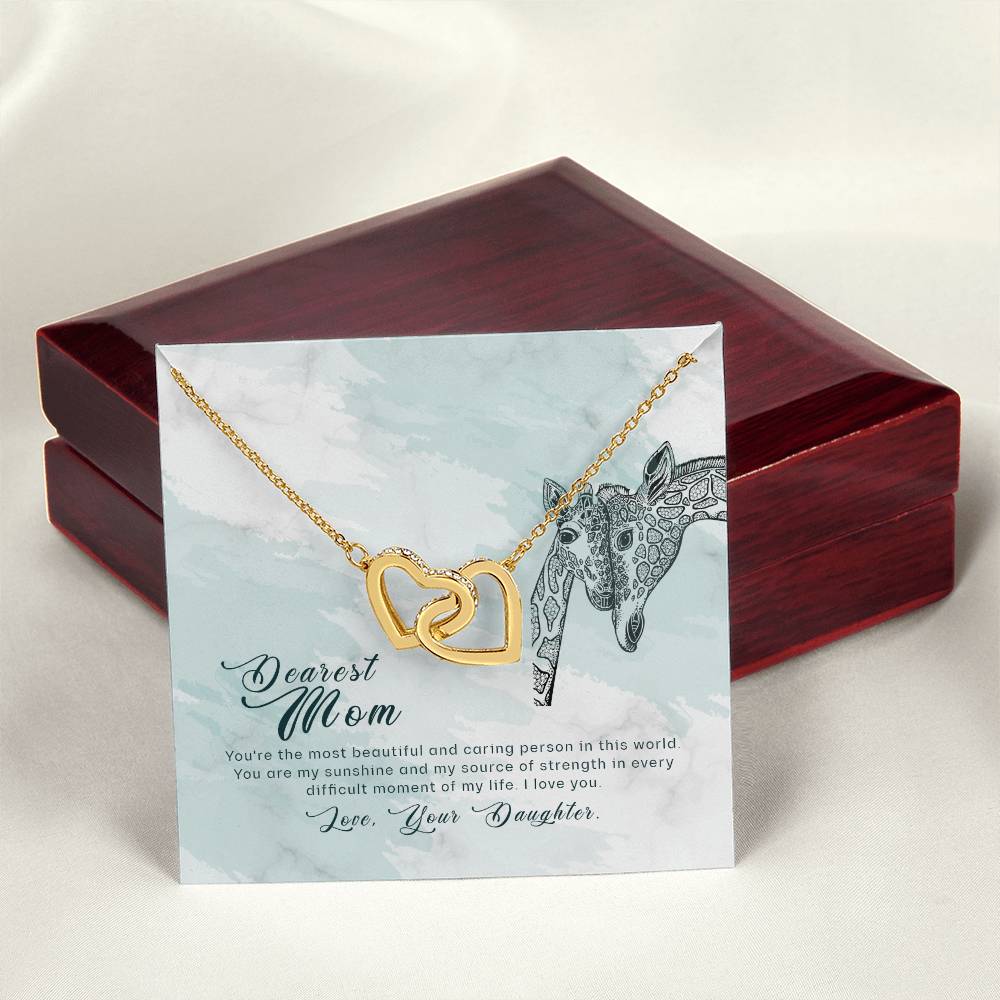 Dearest Mom- You'Re The Most Beautiful Interlocking Hearts Necklace
