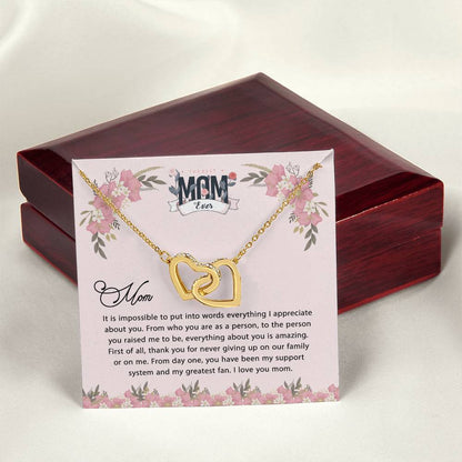 Gift For Mom Personalized Necklace Custom Gift For Mom To My Mom Interlocking Hearts Necklace