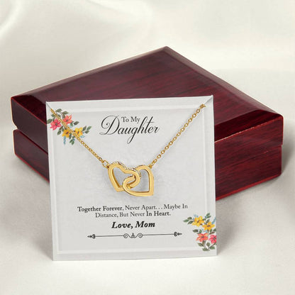 Special Gift For Daughter- Interlock Heart Necklace- With Message Card! Interlocking Hearts Necklace