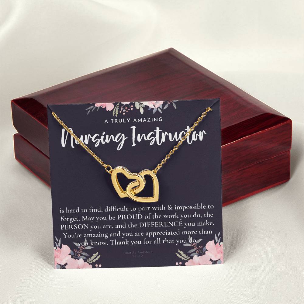 Gift For Nursing Instructor Nursing Instructor Appreciation Gift A Truly Amazing Nursing Instructor Gift Interlocking Hearts Necklace