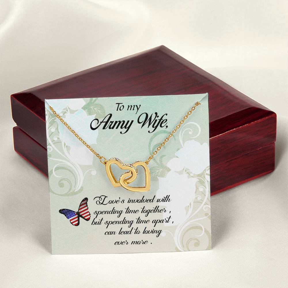 Interlocking Hearts Necklace Army Wife