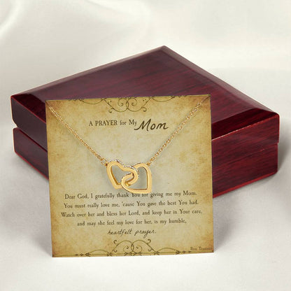 A Prayer For My Mom Gift Necklace Interlocking Hearts Necklace