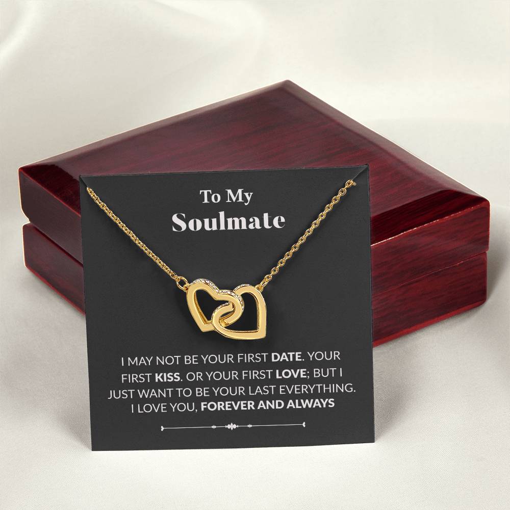 To My Soulmate Interlocking Heart Necklace Wife Necklace Fiancé Neclace Interlocking Hearts Necklace
