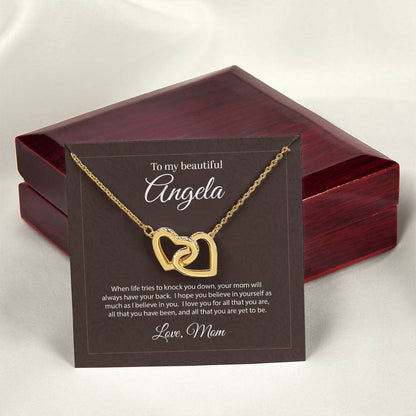 Personalized Heart Necklace And Jewelry Box Interlocking Hearts Necklace