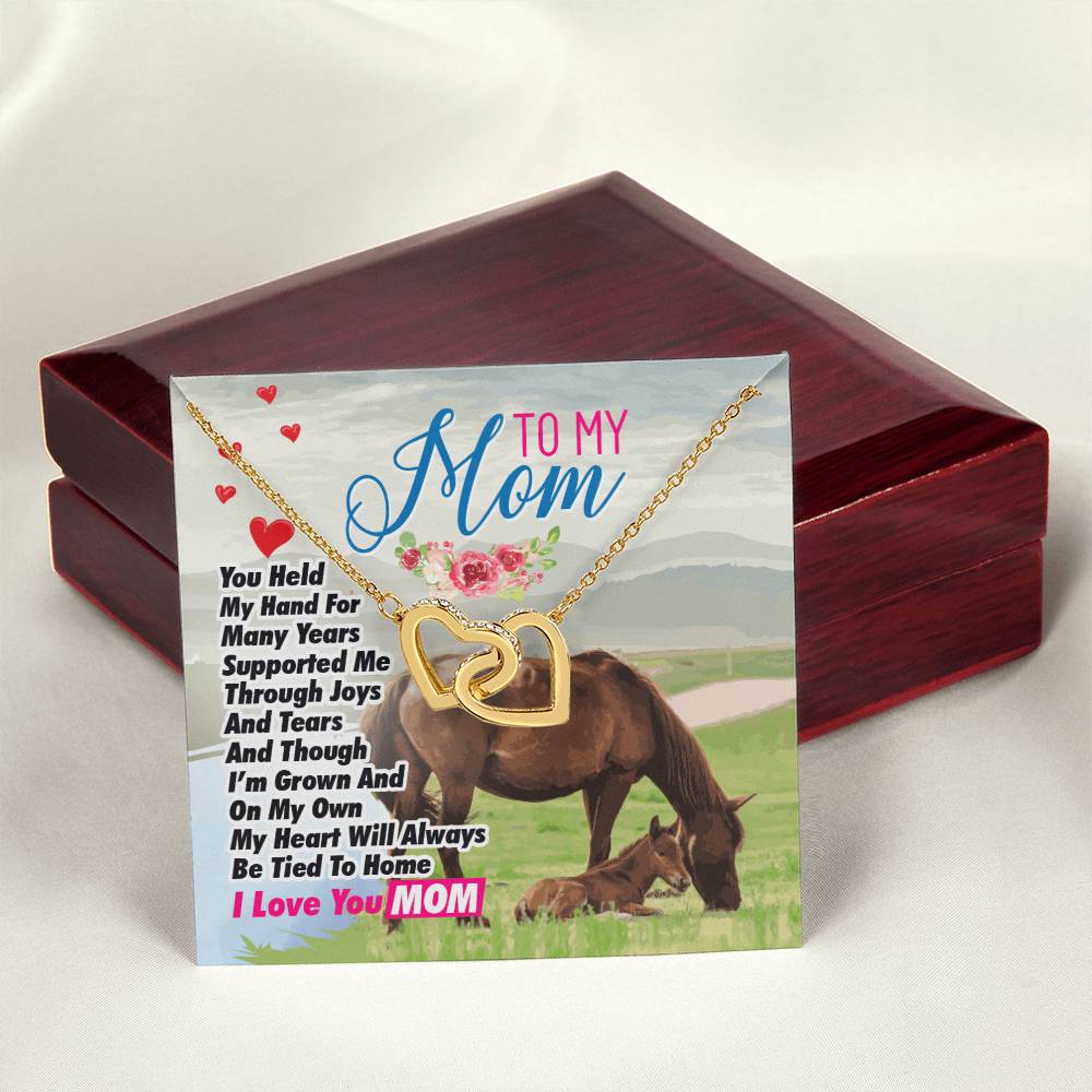 Gift For Mom- Interlocking Heart Necklace Interlocking Hearts Necklace