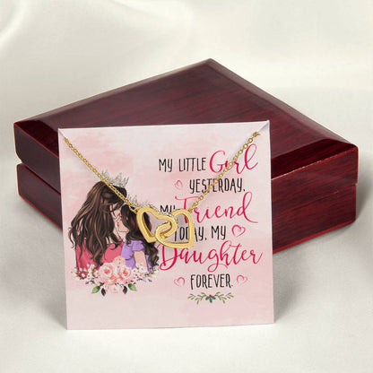 Mom And Daughter Interlocking Hearts Necklace