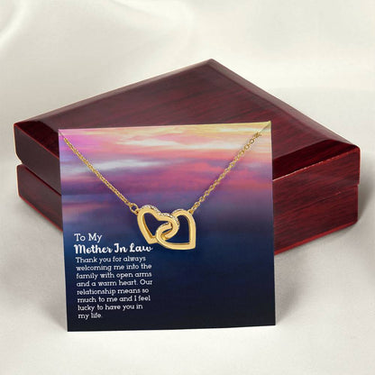 To My Mother-In-Law - Interlocking Hearts Necklace