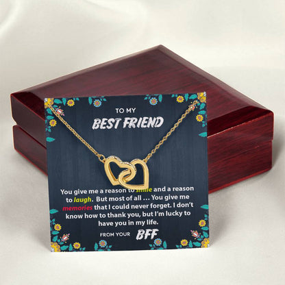 Best Friend Memories Interlocking Hearts Necklace