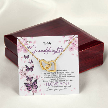 I Love You The Most - Best Gift For Granddaughter Interlocking Hearts Necklace