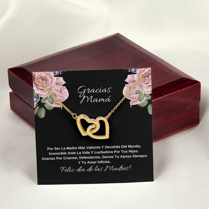 Gracias Mama Por Ser La Madre Más Valiente Y Decidida Del Mundo Interlocking Hearts Necklace