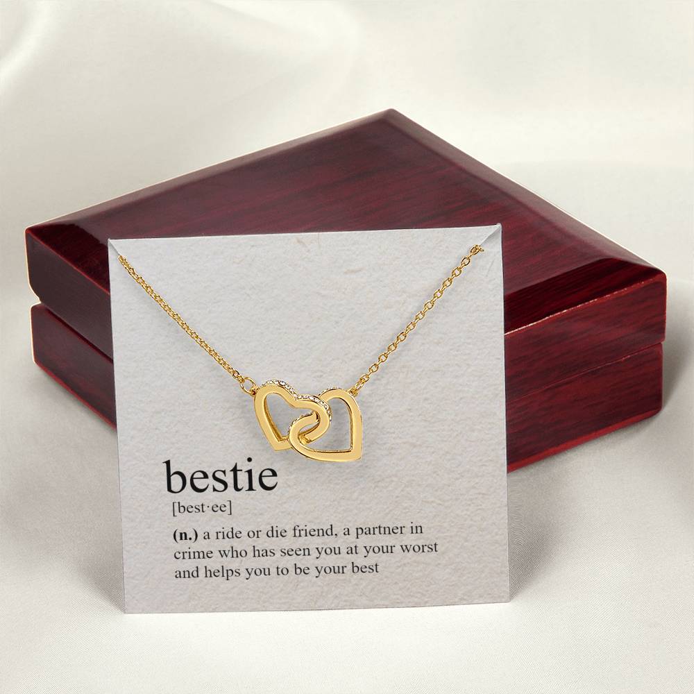 Definition Of A Bestie Necklace Interlocking Hearts Necklace