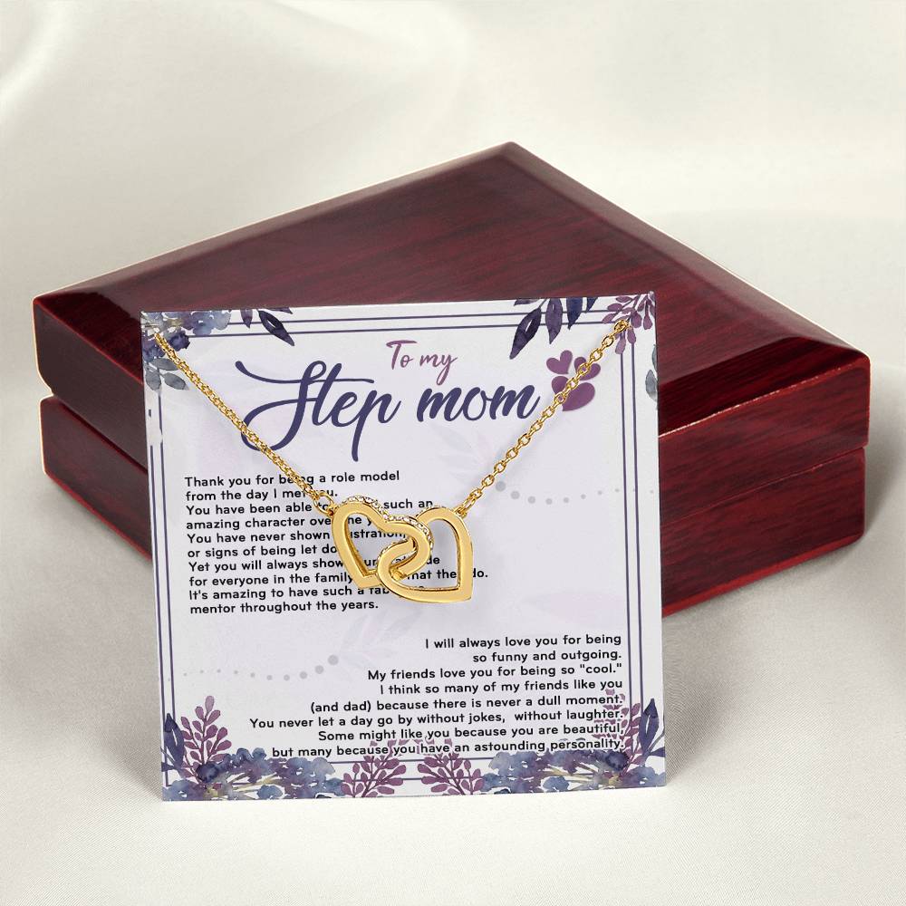 Stepmom I Will Always Love You For Being So Funny D319 Interlocking Hearts Necklace