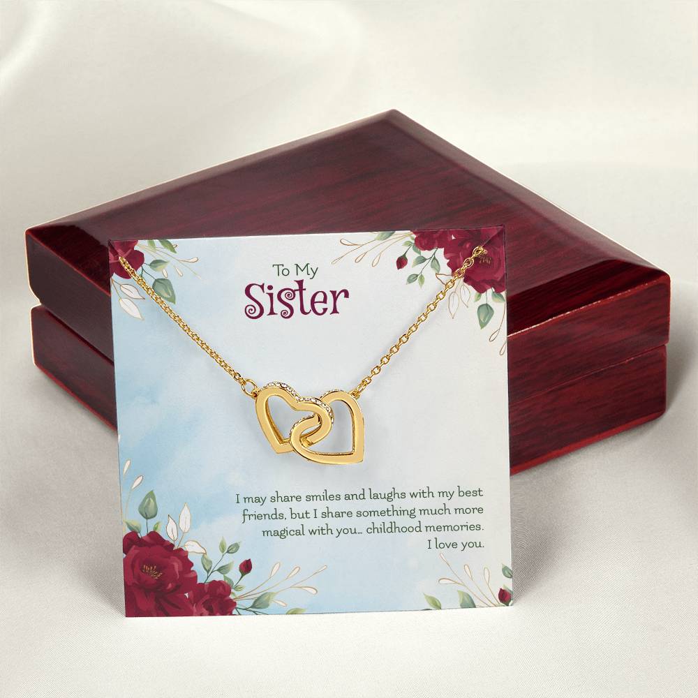 Interlocking Hearts Necklace For Sister